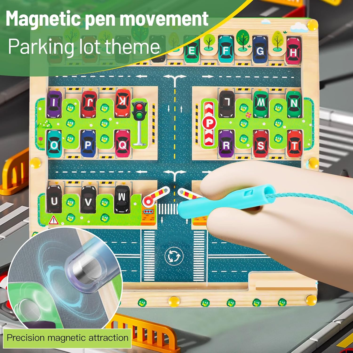 Labyrinthe magnétique Montessori en bois VLEDARLING pour enfants de 3 à 6 ans – Image 3