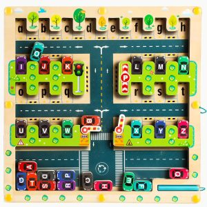 Labyrinthe magnétique d&rsquo;apprentissage de l&rsquo;alphabet Montessori pour enfants