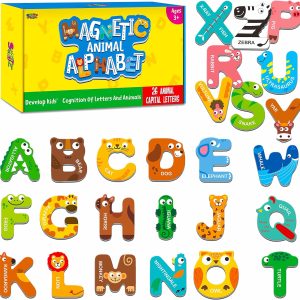 Lettres magnétiques Montessori : jouets éducatifs pour apprentissage de l&rsquo;alphabet chez les enfants
