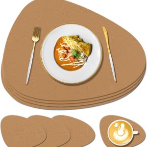 Lot de 4 sets de table Montessori en silicone avec dessous de verre, facile à nettoyer et résistants à la chaleur