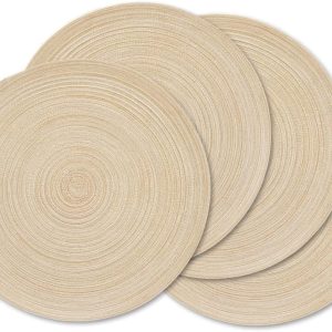 Lot de 4 sets de table ronds Montessori 38,1 cm – Beige
