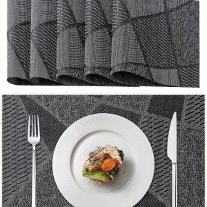 Lot de 6 sets de table Montessori gris foncé, lavables et résistants à la chaleur