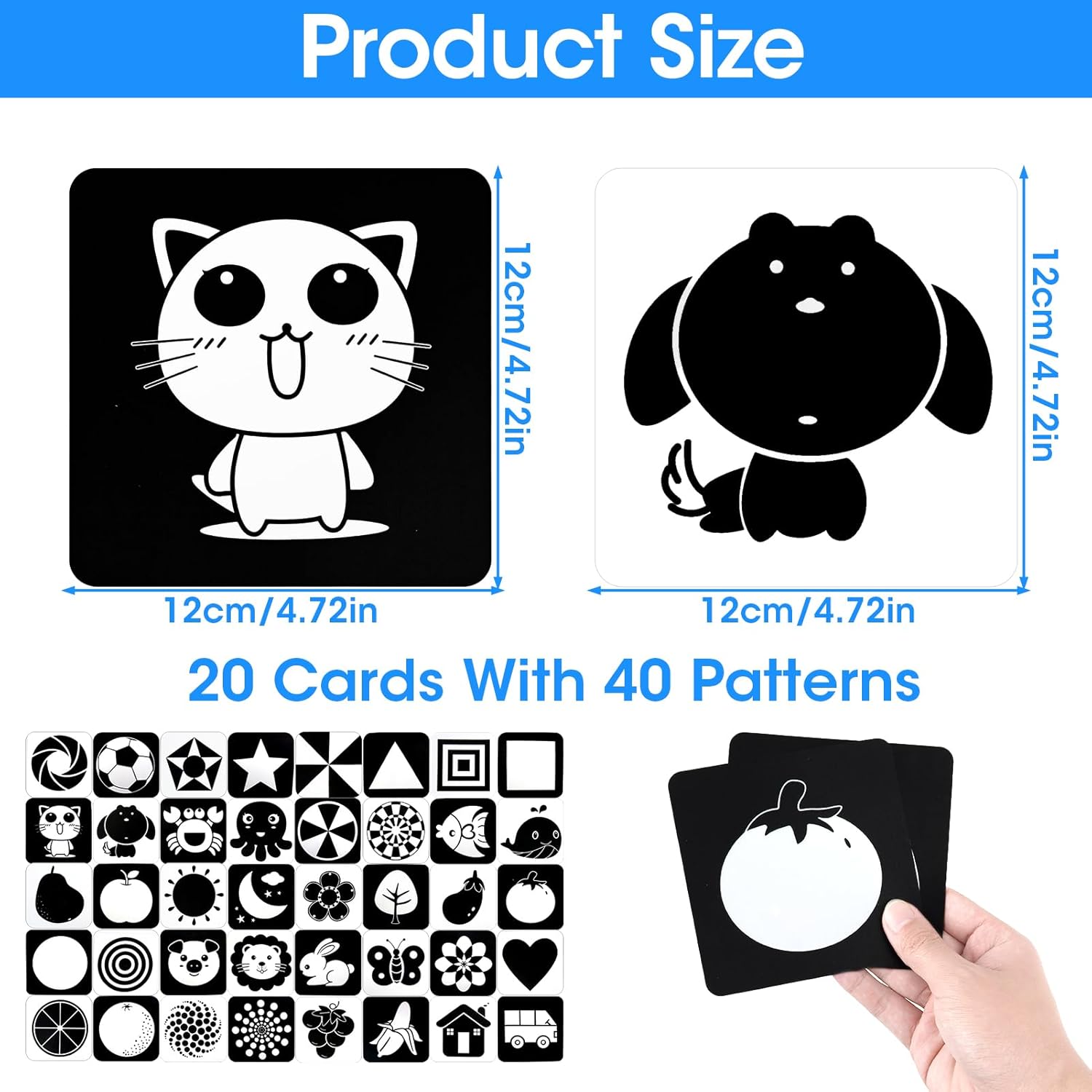 Lot de Cartes Sensorielles Montessori pour Bébé – Stimulez la Vue de Votre Nouveau-né – Image 2