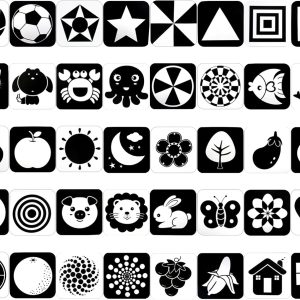 Lot de Cartes Sensorielles Montessori pour Bébé – Stimulez la Vue de Votre Nouveau-né