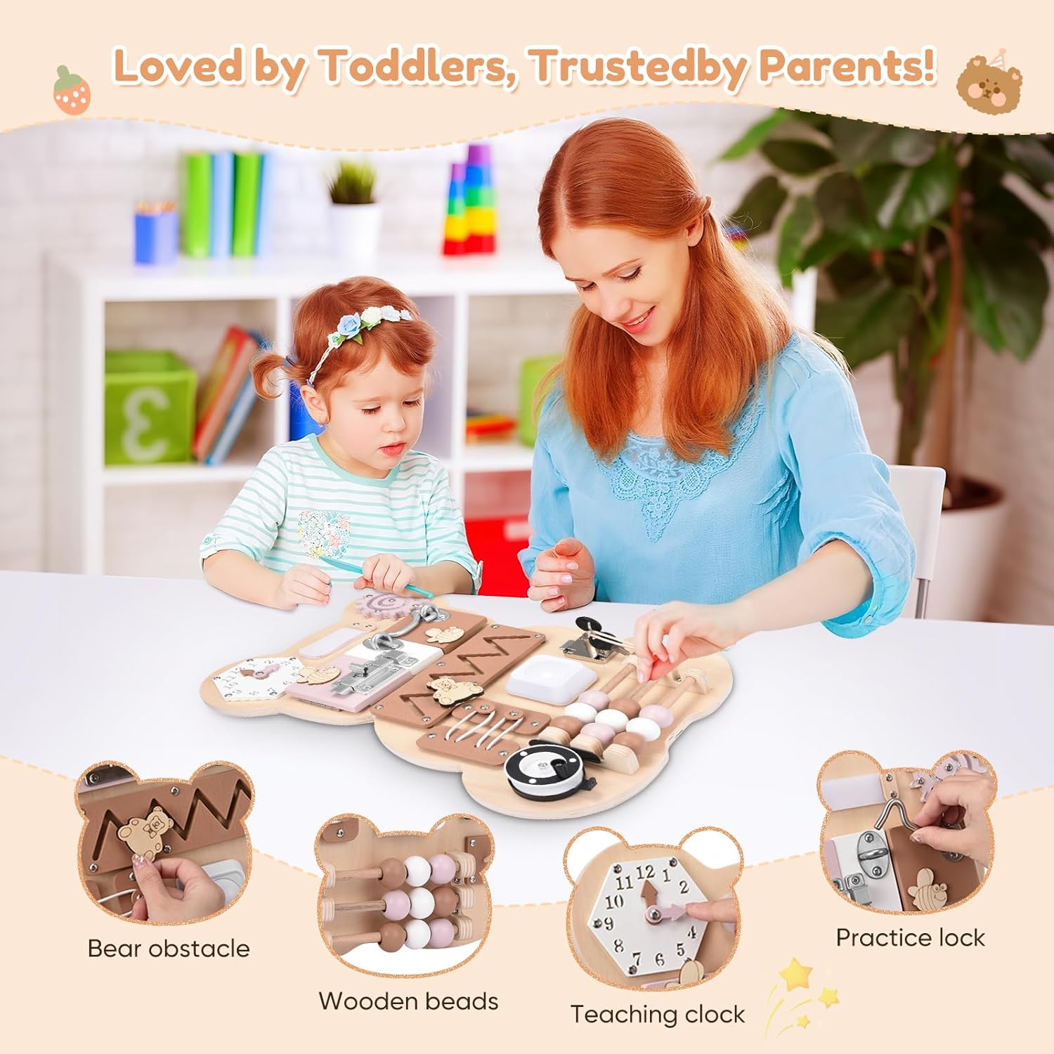 Panneau d’activités Montessori 12 en 1 pour enfants – Image 2