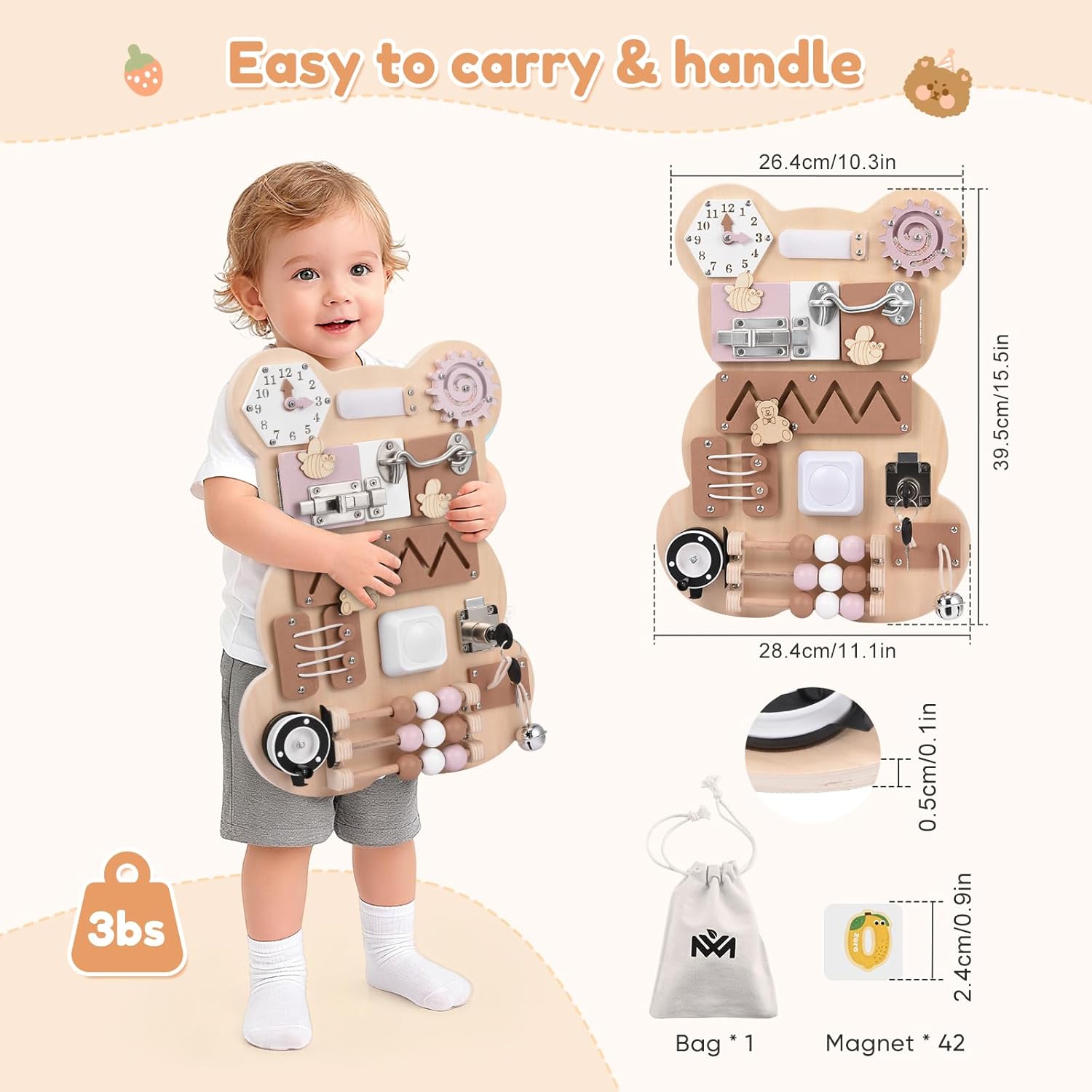 Panneau d’activités Montessori 12 en 1 pour enfants – Image 6