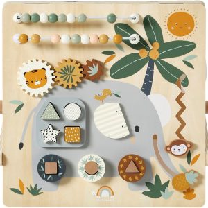 Panneau d&rsquo;activités en bois Tanzanie blanc pour enfants