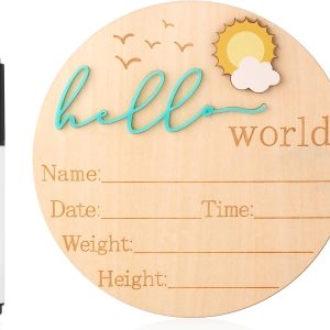 Panneau d&rsquo;annonce en bois pour naissance et baby shower