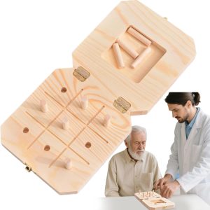 Panneau dextérité en bois avec 9 trous pour coordination et motricité