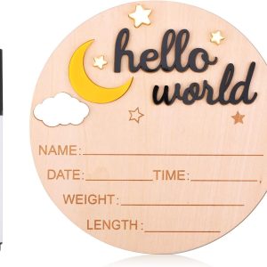 Panneau en bois personnalisé pour annonce de naissance