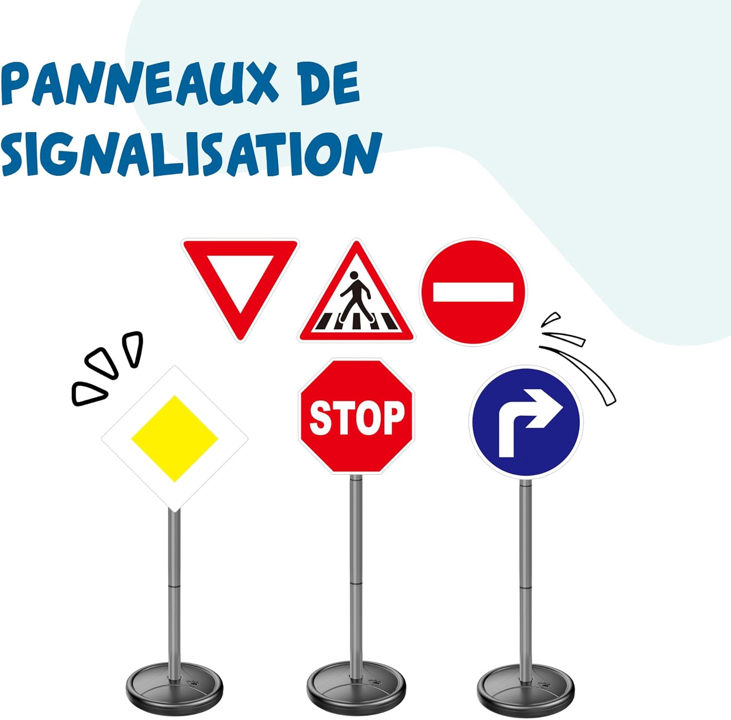 Panneaux de signalisation éducatifs pour enfants – Lot de 6 – Image 2