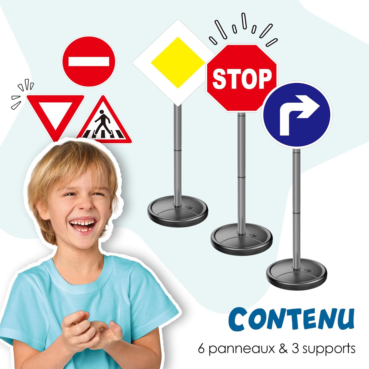 Panneaux de signalisation éducatifs pour enfants – Lot de 6 – Image 4