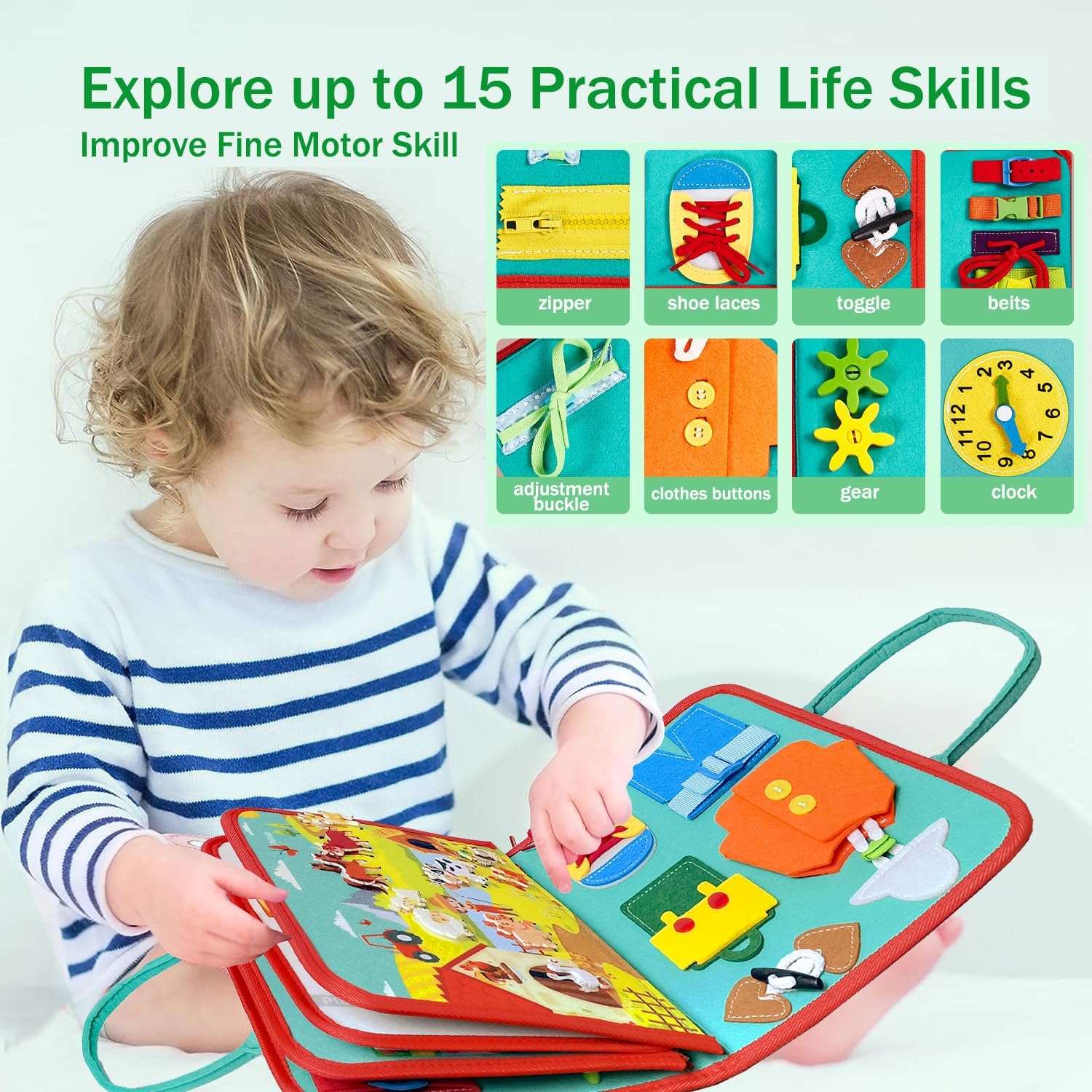 Planche d’activité Montessori Aurldpio pour enfants 1-5 ans : jeux éducatifs dinosaures pour le développement sensoriel – Image 3