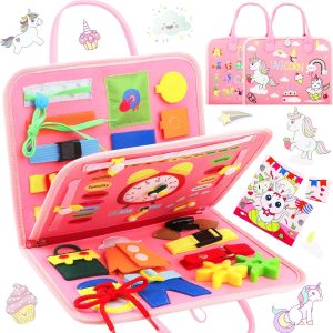 Planche d’activité Montessori Maomaoyu 3 couches pour enfant 1-4 ans – Cadeau idéal avec motif licorne