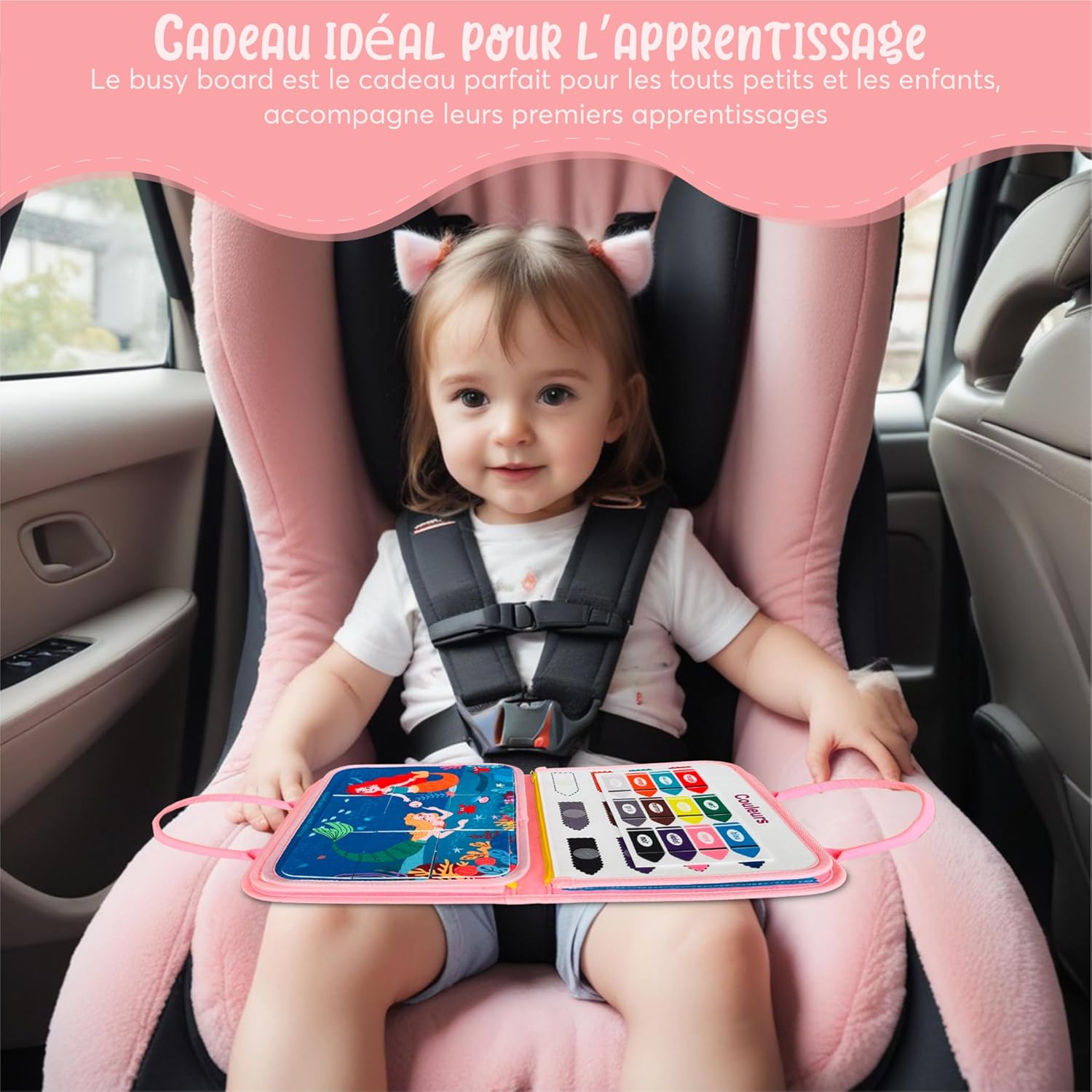 Planche d’activité Montessori « Maxromstory Busy Board » : éveil et apprentissage pour enfants avec des licornes – Image 2