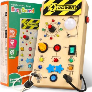 Planche d&rsquo;activité Montessori Ophy Busy Board : le jouet en bois éducatif pour développer la motricité fine