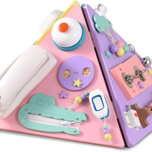 Planche d’activité Montessori en bois Do-Electr : jouet éducatif pour développer la motricité fine des enfants de 1 à 3 ans