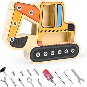 Planche d’activité Montessori en bois avec visseuse pour enfants 3-6 ans