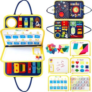 Planche d&rsquo;activité Montessori pour enfants 1-4 ans : le Busy Board 4 couches