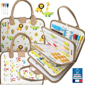 Planche d’activités Montessori Mazagui : apprentissage ludique avec les animaux de la jungle