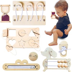 Planches d&rsquo;activités Montessori Tulov pour enfants de 1 à 6 ans : Lot de 7 puzzles en bois