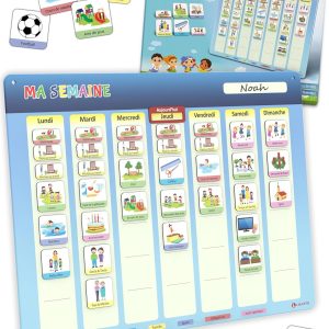 Planning de semaine Montessori Likarto pour enfants : autonomie avec 194 aimants