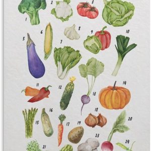 Poster éducatif Montessori légumes pour enfants