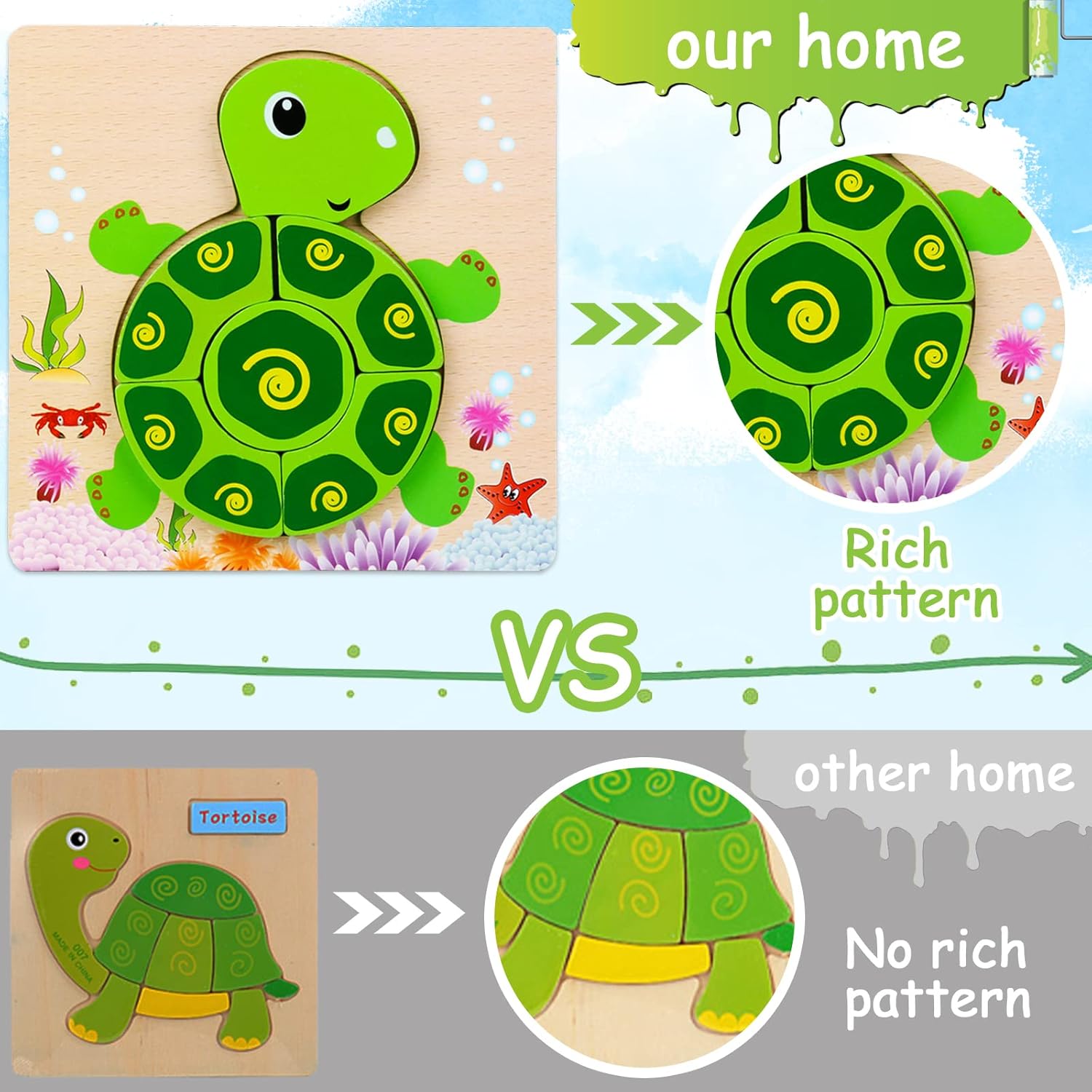 Puzzle Montessori en bois 3D pour enfants : jouet éducatif d’apprentissage – Image 3