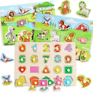 Puzzle Montessori en bois Lenbest pour enfant de 2 à 4 ans