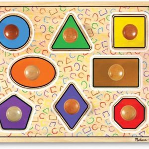 Puzzle Montessori en bois à gros boutons : formes géométriques pour enfants de 2 à 4 ans
