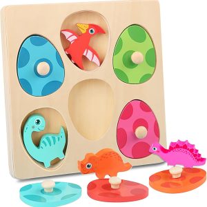 Puzzle Montessori en bois interactif pour enfants de 1 à 3 ans