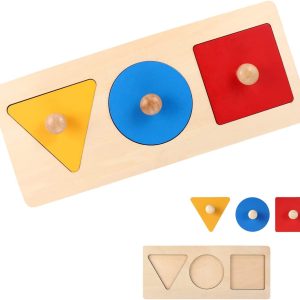 Puzzle Montessori en bois : jouet éducatif géométrique pour préscolaires