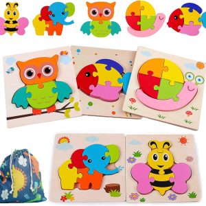 Puzzle Montessori en bois pour enfants de 1 à 4 ans