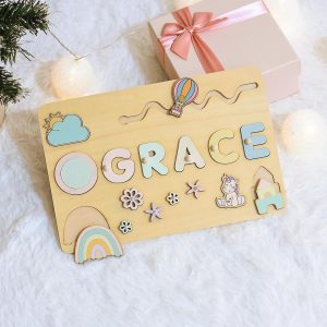 Puzzle Montessori personnalisé : cadeau d’anniversaire unique pour enfant de 1 an