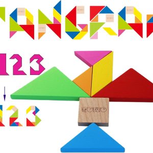 Puzzle Tangram Montessori en bois : jeu de logique et apprentissage des formes géométriques
