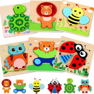 Puzzle bois enfant Montessori : jeu éducatif pour bébés et enfants de 1 à 3 ans