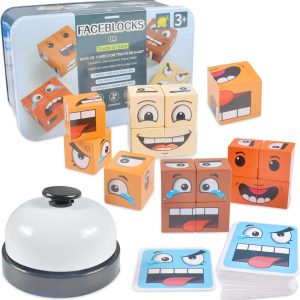 Puzzle cube en bois interactif Montessori pour enfants dès 3 ans