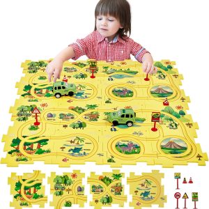 Puzzle de construction Montessori SGILE pour enfants : apprentissage et amusement avec dinosaure