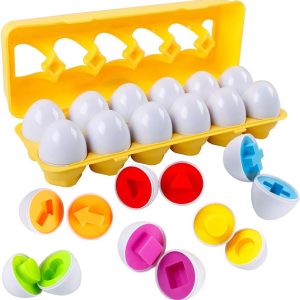 Puzzle éducatif Montessori : Assortiment d&rsquo;œufs en plastique HVDHYY