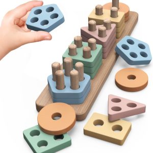 Puzzle en bois Montessori Joozmui pour enfants de 1 à 3 ans : jouets d&rsquo;activité et de développement