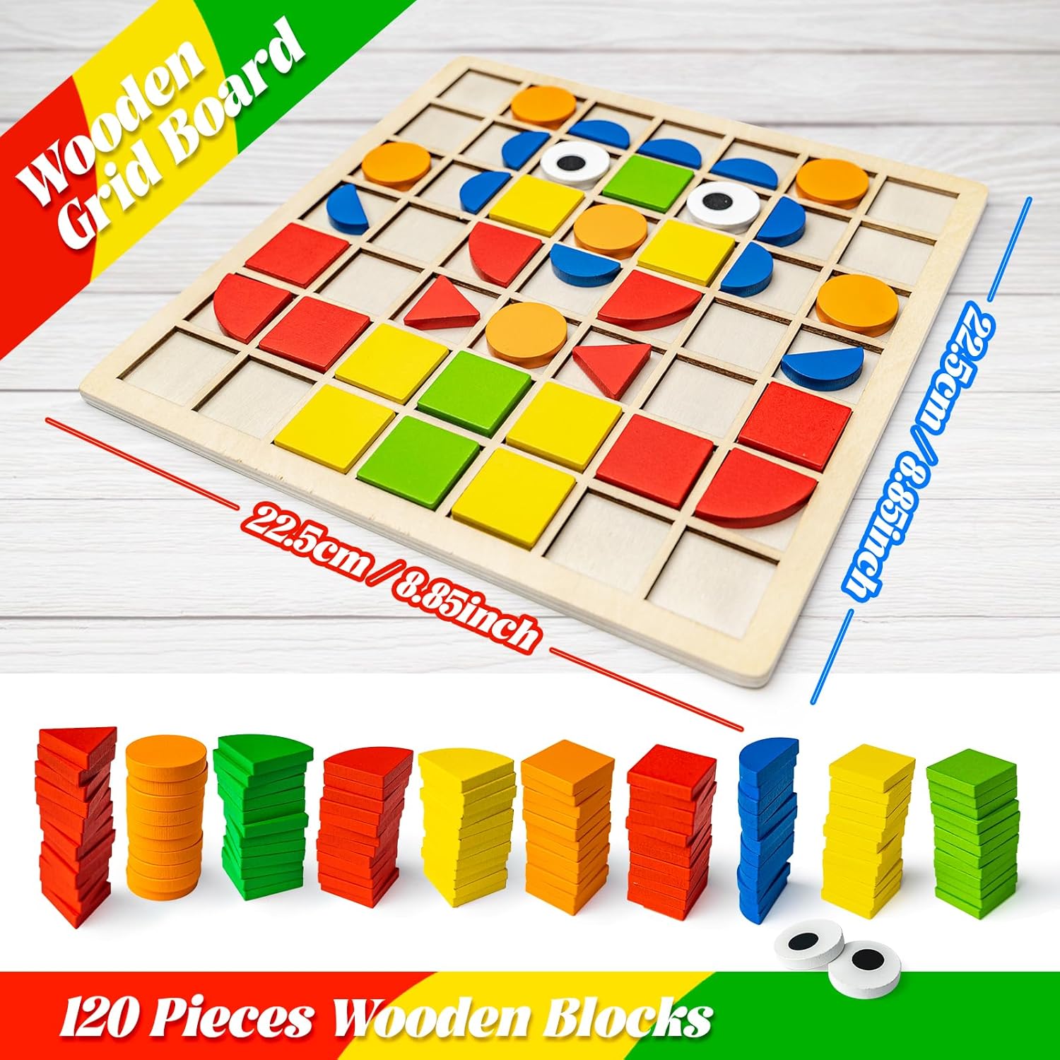 Puzzle en bois Montessori Tangram pour enfants de 3 à 6 ans – Image 2