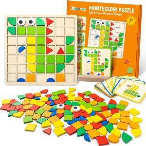 Puzzle en bois Montessori Tangram pour enfants de 3 à 6 ans