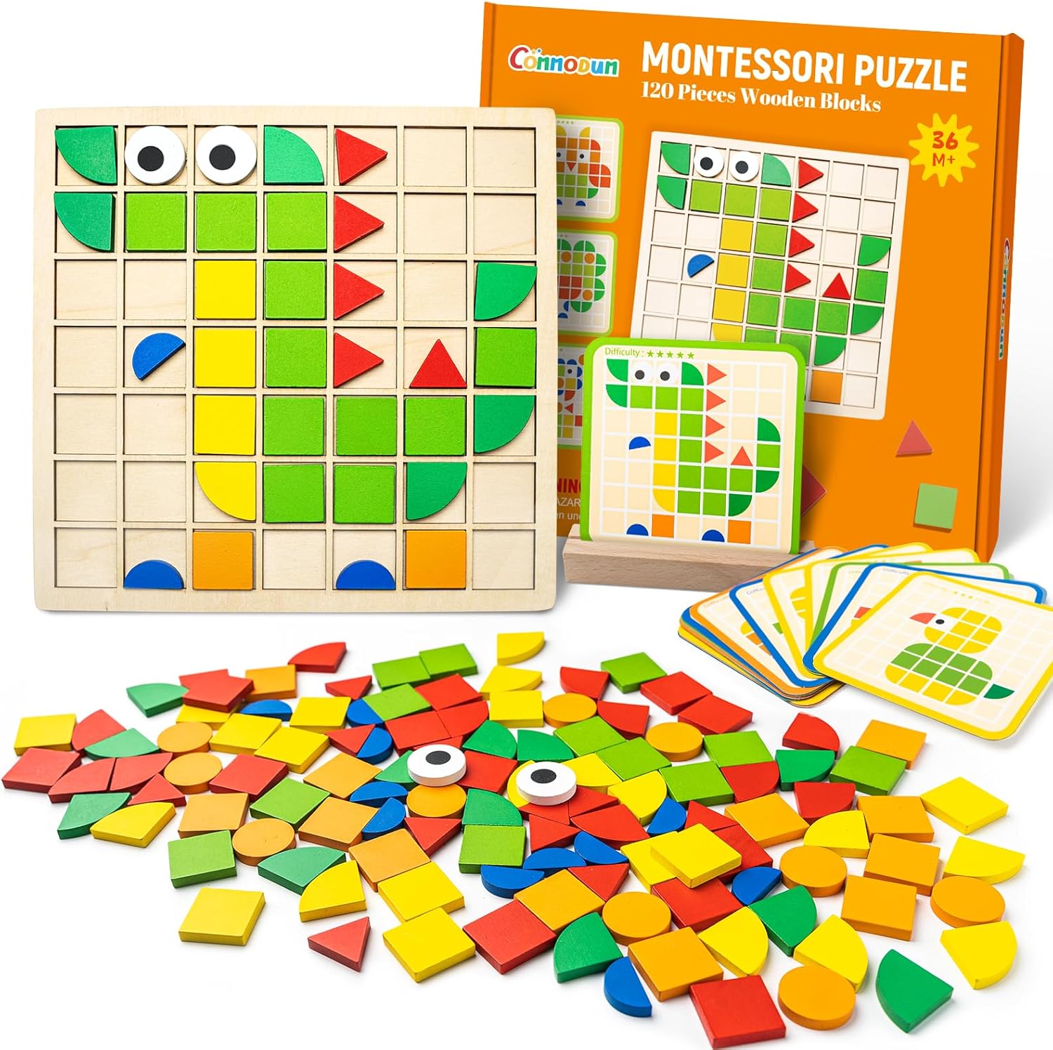 Puzzle en bois Montessori Tangram pour enfants de 3 à 6 ans
