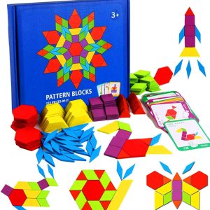 Puzzle tangram Montessori en bois LEADSTAR pour enfants : 155 pièces avec 24 modèles