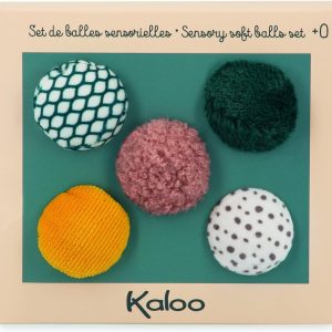Set de 5 balles sensorielles Montessori Kaloo pour l&rsquo;éveil de bébé