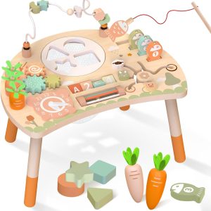 Table d&rsquo;activités Montessori en bois pour bébé 1 an et plus