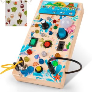 Table d&rsquo;activités Montessori lumineuse en bois pour enfants 2-4 ans