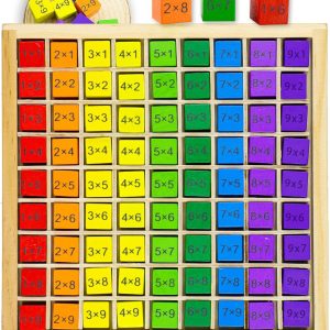 Table de Multiplication Montessori en Bois pour Enfants Préscolaires et Primaires