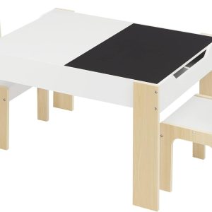 Table et chaises Montessori 3 en 1 Lestarain avec rangement et tableau à dessin