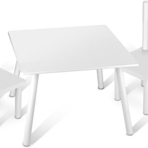 Table et chaises Montessori Leomark pour enfants – couleur blanche